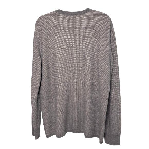 Vince Mens Wool Ribbed Knit Gray Henley Pullover Sweater XL - Picture 3 of 9